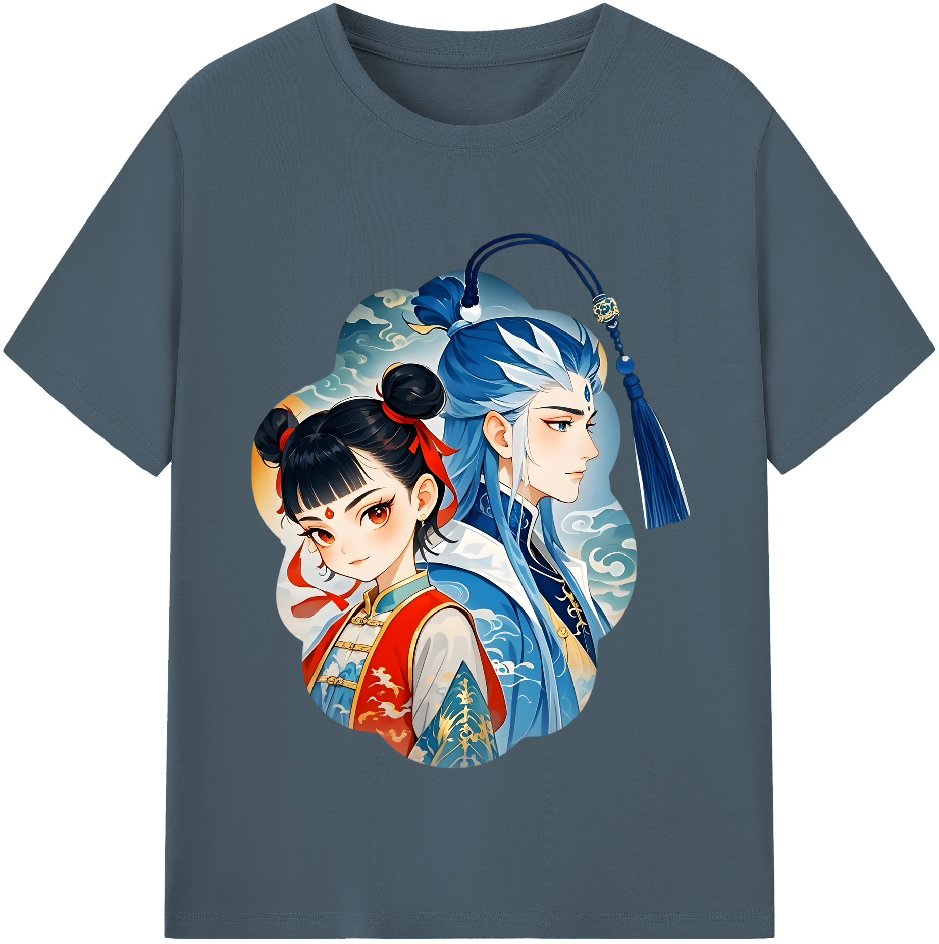 （画像用） Ne Zha 2 ナタ 魔童の大暴れ 綿100％半袖Tシャツ（フロントプリント）